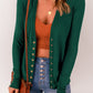 Ribbed Trim Snap Down Cardigan