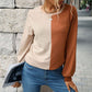 Two-Tone Round Neck Raglan Sleeve Sweatshirt