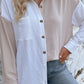 Color Block Textured Button-Up Shirt