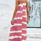 Contrast V-Neck Spaghetti Strap Midi Dress