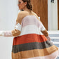 Striped Drop Shoulder Pocket Longline Cardigan