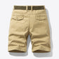 Belted Button and Zip Closure Shorts