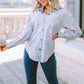 Plaid Button-Up Dropped Shoulder Shirt