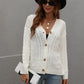 Cable-Knit Button Front Cardigan