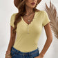 Buttoned Short Sleeve Tee Shirt