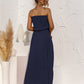 Strapless Tie Waist Tiered Maxi Dress