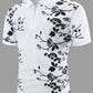 Floral Zip Short Sleeve Polo Shirt