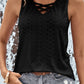 Crisscross V-Neck Eyelet Tank