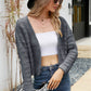 Open Front Cuffed Cropped Cardigan