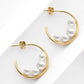 Can't Stop Your Shine Pearl C-Hoop Earrings
