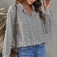 Swiss Dot Button-Up Long Sleeve Shirt