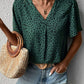 Animal Print V-Neck Flutter Sleeve Blouse
