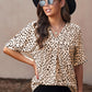 Printed V-Neck Cuffed Tunic Top