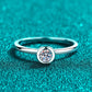 Moissanite Rhodium-Plated Solitaire Ring