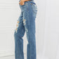 Judy Blue Bella Full Size Distressed Straight Jeans