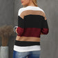 Color Block Drawstring Knit Top