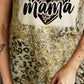 MAMA Graphic Leopard Round Neck Tank