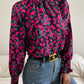 Floral Smocked Frill Neck Blouse
