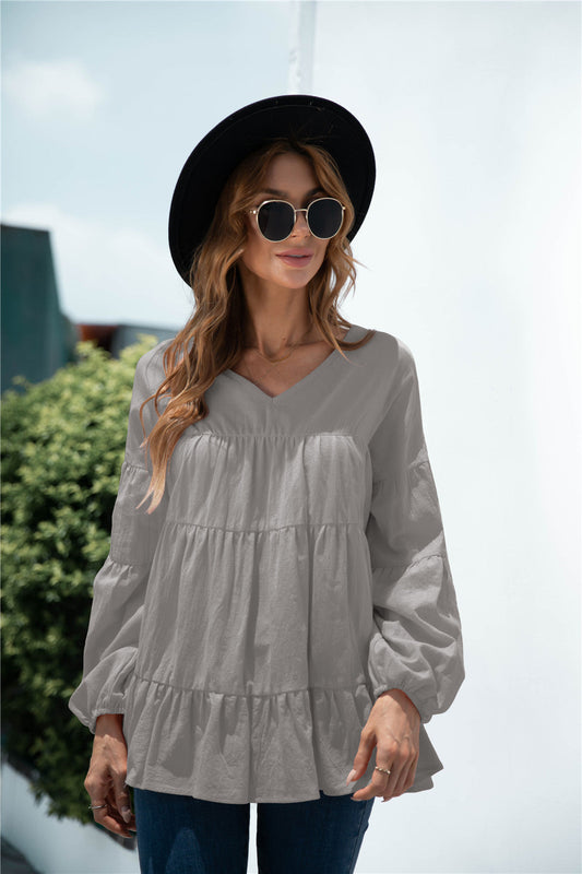 Balloon Sleeve Smock Top
