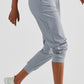 Elastic Waist Cropped Joggers with Side Pockets