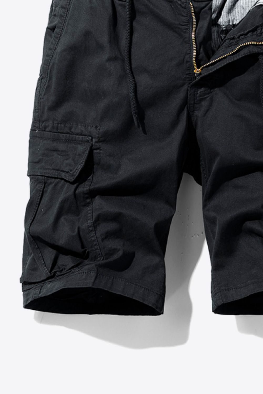 Drawstring Elastic Waist Cargo Shorts