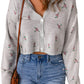 Floral Button Down Cropped Cardigan