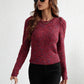 Multicolored Puff Sleeve Ribbed Trim Sweater