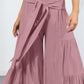 Tie Front Smocked Tiered Culottes