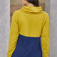 Color Block Raglan Sleeve Drawstring Sweatshirt