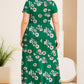 Plus Size Printed Round Neck Short Sleeve Maxi Dress