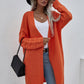 Horizontal Ribbing Open Front Duster Cardigan