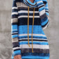 Striped Cowl Neck Tunic Sweatshirt