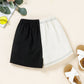 Color Block Elastic Waist Shorts