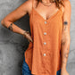 Button Front Plunge Spaghetti Strap Cami