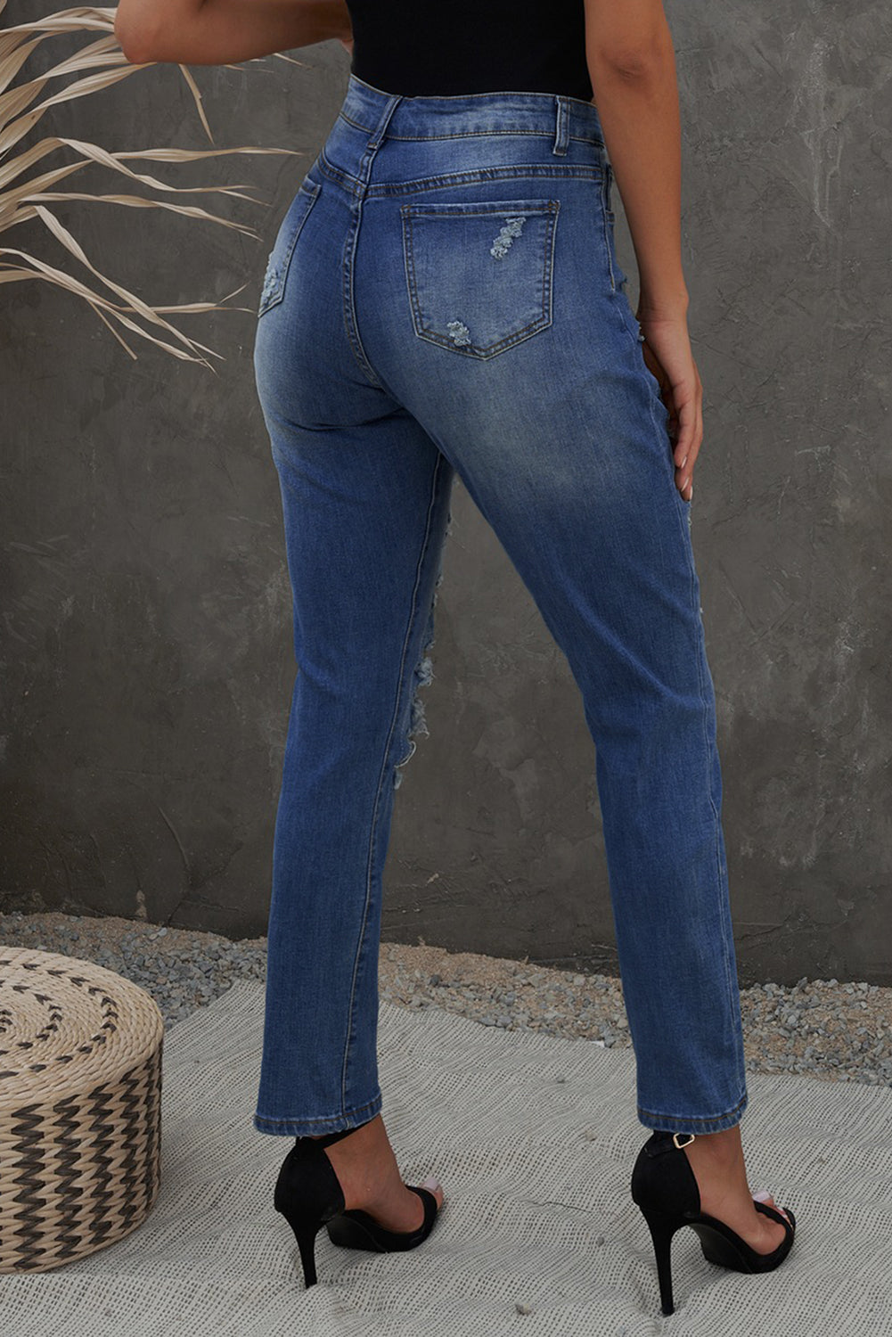 Floral Patch High-Rise Jeans