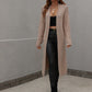 Horizontal Ribbing Dropped Shoulder Cardigan