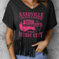 NASHVILLE TENNESSEE USA MUSIC CITY Graphic Fringe Hem Tee
