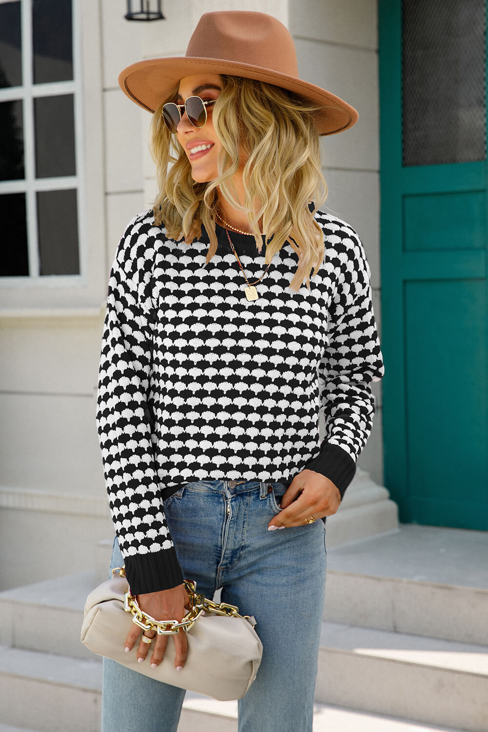 Cozy for Keeps Two-Tone Ribbed Trim Sweater