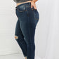 Judy Blue Melaney Full Size Mid Rise Distressed Relaxed Fit Jeans