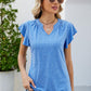 Flutter Sleeve Notched Neck Top