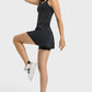 Square Neck Sports Tank Dress with Full Coverage Bottoms