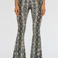 Snakeskin Print Flare Pants