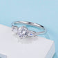 1 Carat Moissanite 925 Sterling Silver Three Stone Ring
