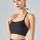 Ribbed Halter Neck Open Back Cropped Sports Cami