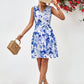 Floral V-Neck Tie Waist Sleeveless Dress