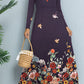 Floral Long Sleeve Round Neck Maxi Dress