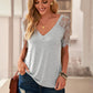 Side Lace V Neck T-Shirt
