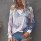 Tie-dye Pullover Boat neck Sweatshirt