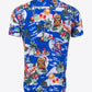 Tropical Print Button-Up Beach Shirt