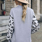 Leopard Print Cutout Long Sleeve Tee